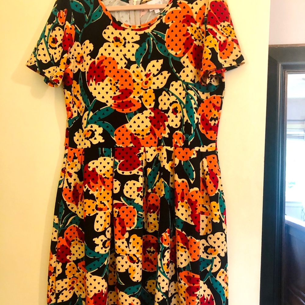 Lularoe Amelia Dress 2x Fall Colors Labor Day Sale